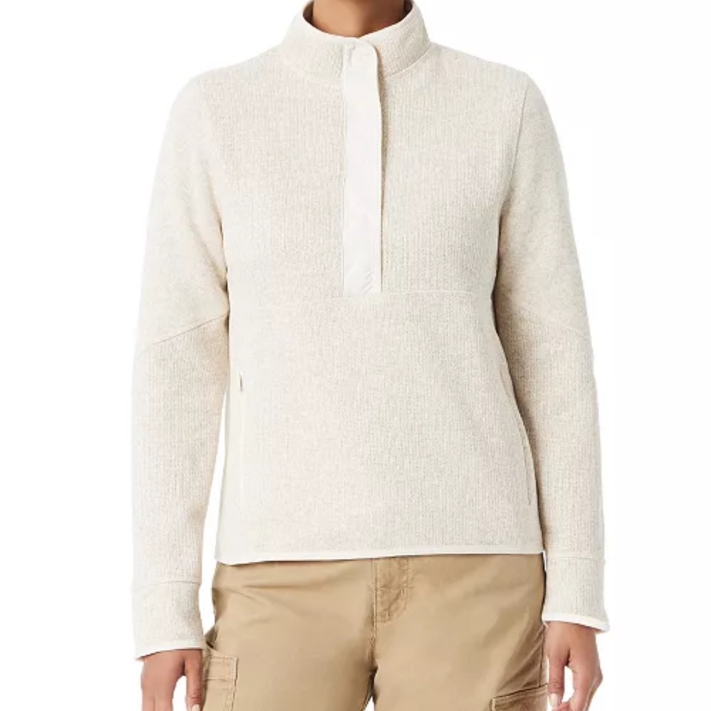 BASS OUTDOOR Women's Mixed-Media Mock-Neck Sweatshirt